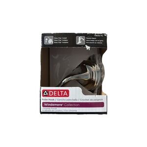 Delta Robe Hook Bathroom Fixture Chrome Finish New Open Box Windemere Collect.